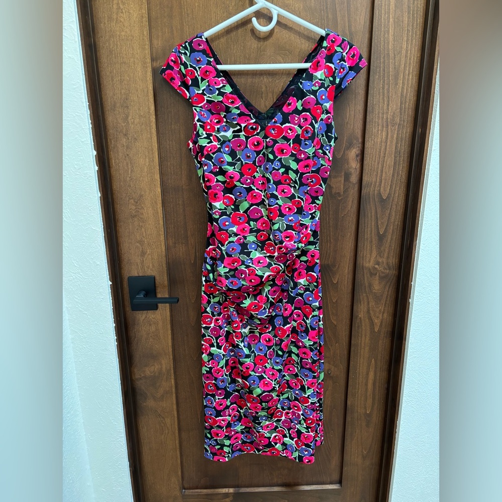 Nicole Miller Vibrant Floral Midi Dress, size large